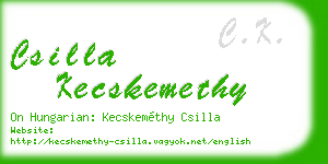 csilla kecskemethy business card
