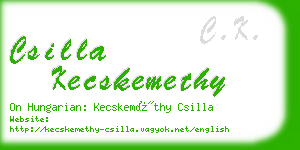 csilla kecskemethy business card